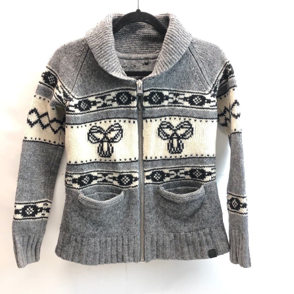 Aritzia TNA Sea to Sky Cowichan Zip-Up Lambswool Sweater - Size XS/S